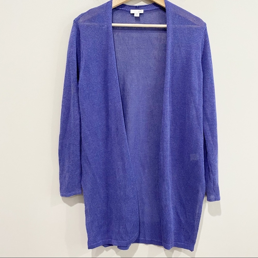 J. JILL Knit Linen Blend Open Cardigan, Size Petite Small